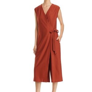 EUC! Eileen Fisher Terracotta Wrap Jumpsuit, Size XS